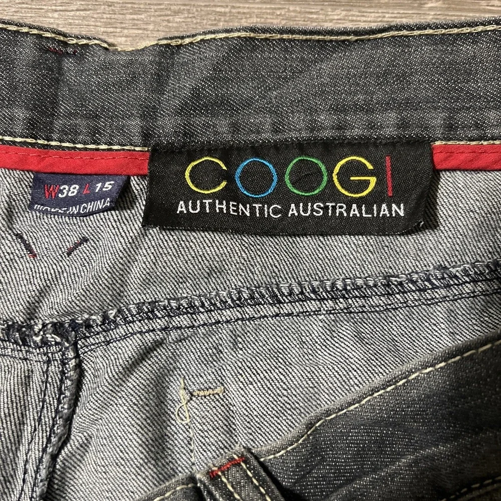 Vintage Coogi Y2K Baggy Skater Black Denim Jean Shorts Size 38x15 (38x13)